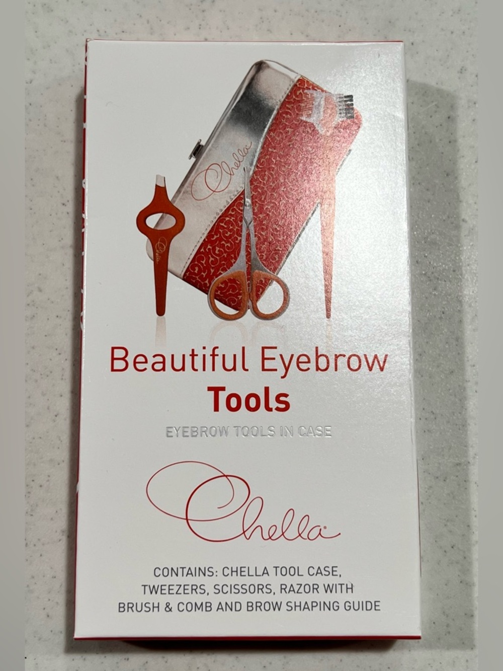 Chella Brow Tool Kit - White with Red Accents